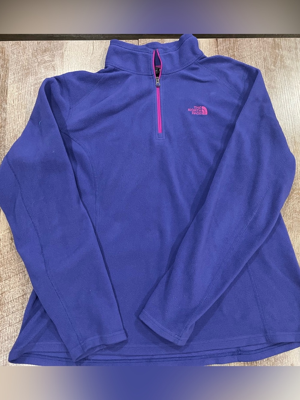 The North Face Purple Fleece Half-Zip Pullover with Pink Accents